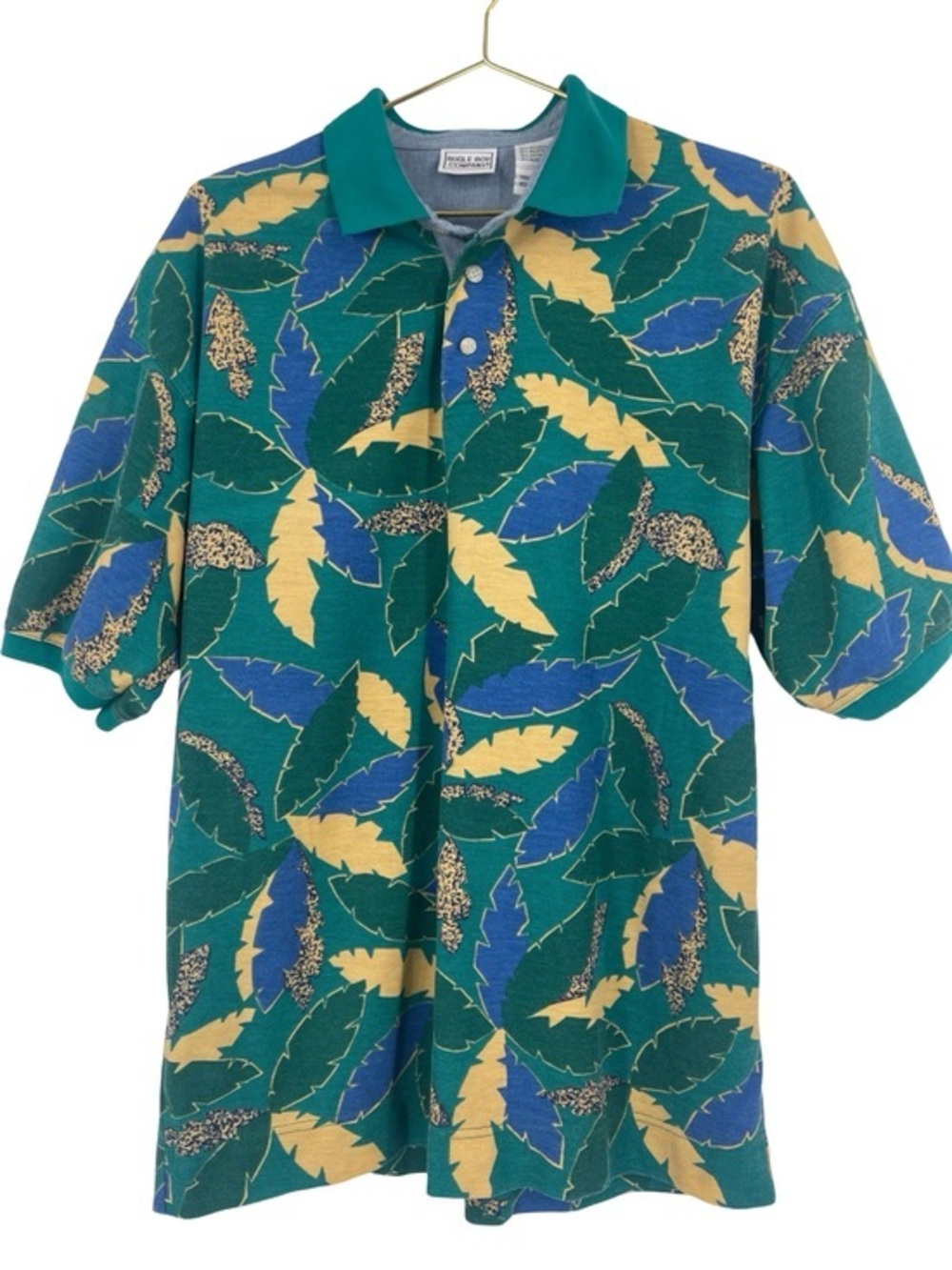 Vintage Bugle Boy Tropical Polo Shirt Large